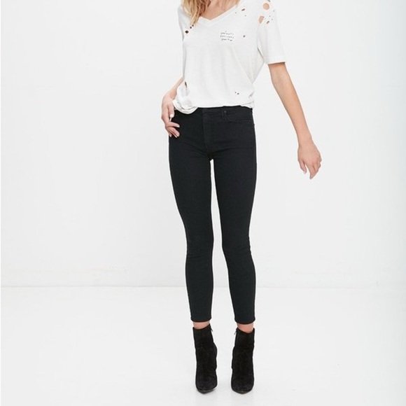 Mother The Looker Crop Black Not Guilty jeans - Picture 1 of 8